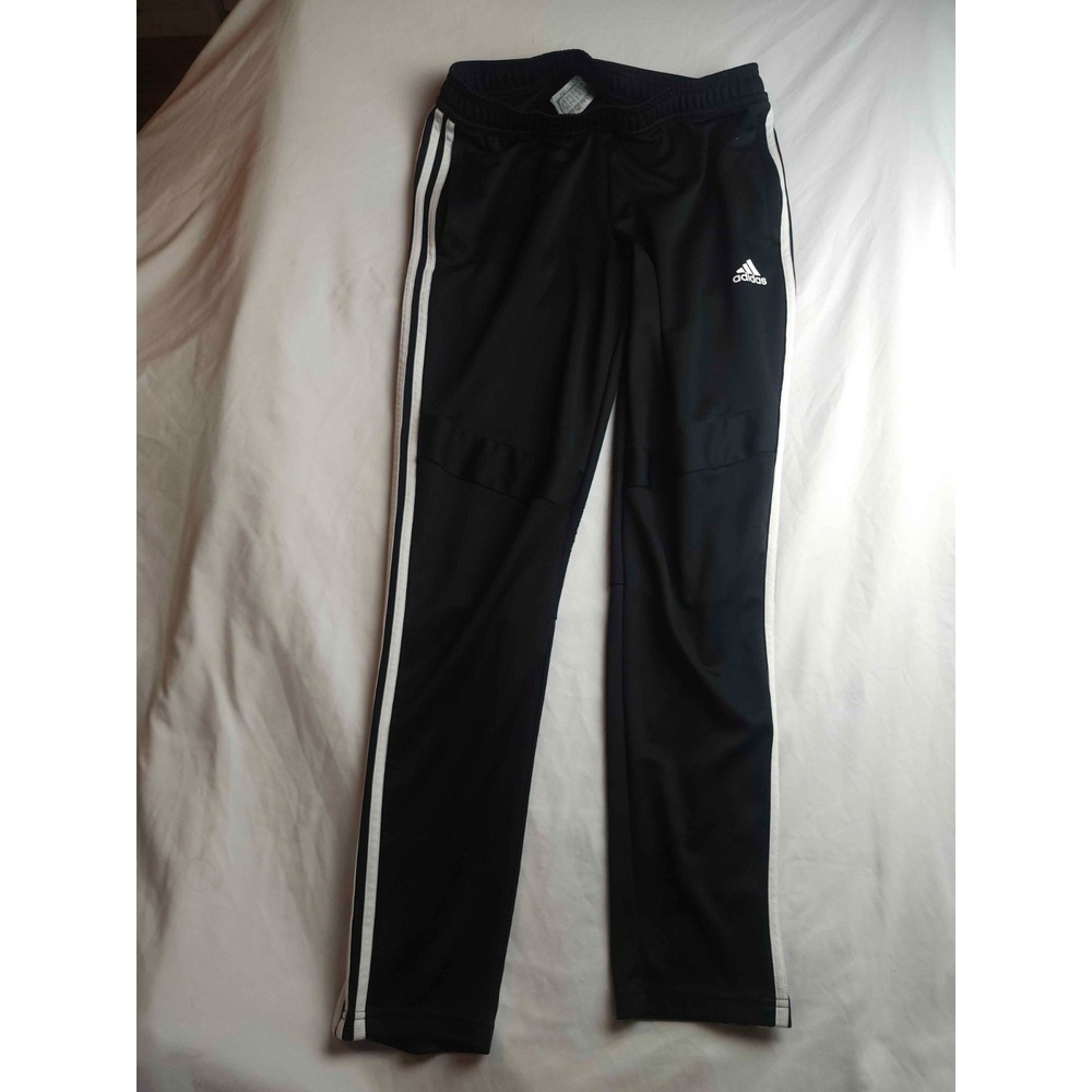 Adidas Track Pants Youth L Black White Striped Sporty Gym Athleisure Streetwear